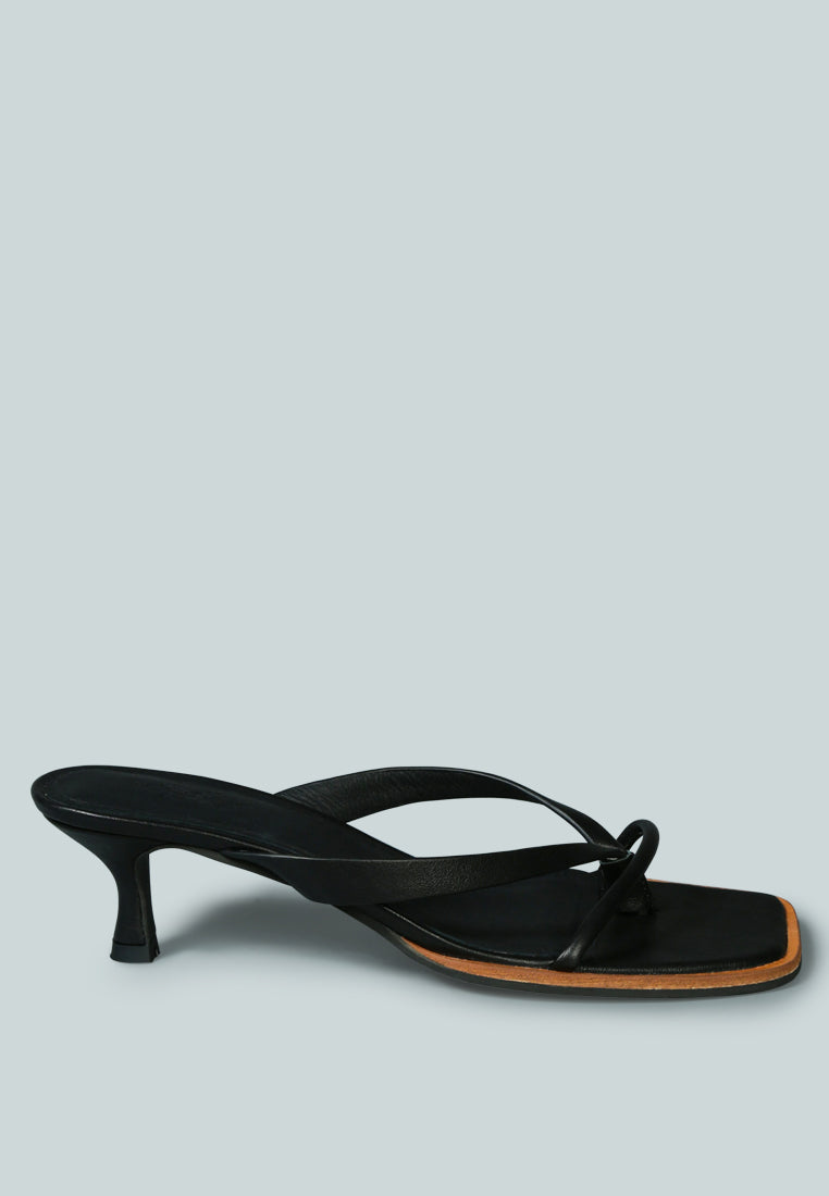 Kitten Square Toe Thong Sandals