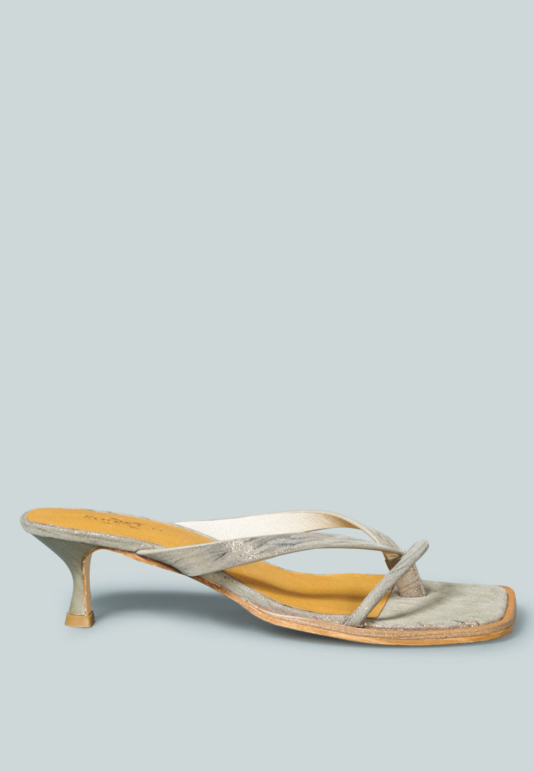 Kitten Square Toe Thong Sandals