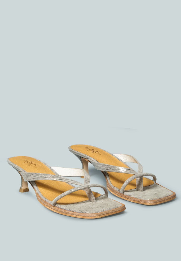 Kitten Square Toe Thong Sandals
