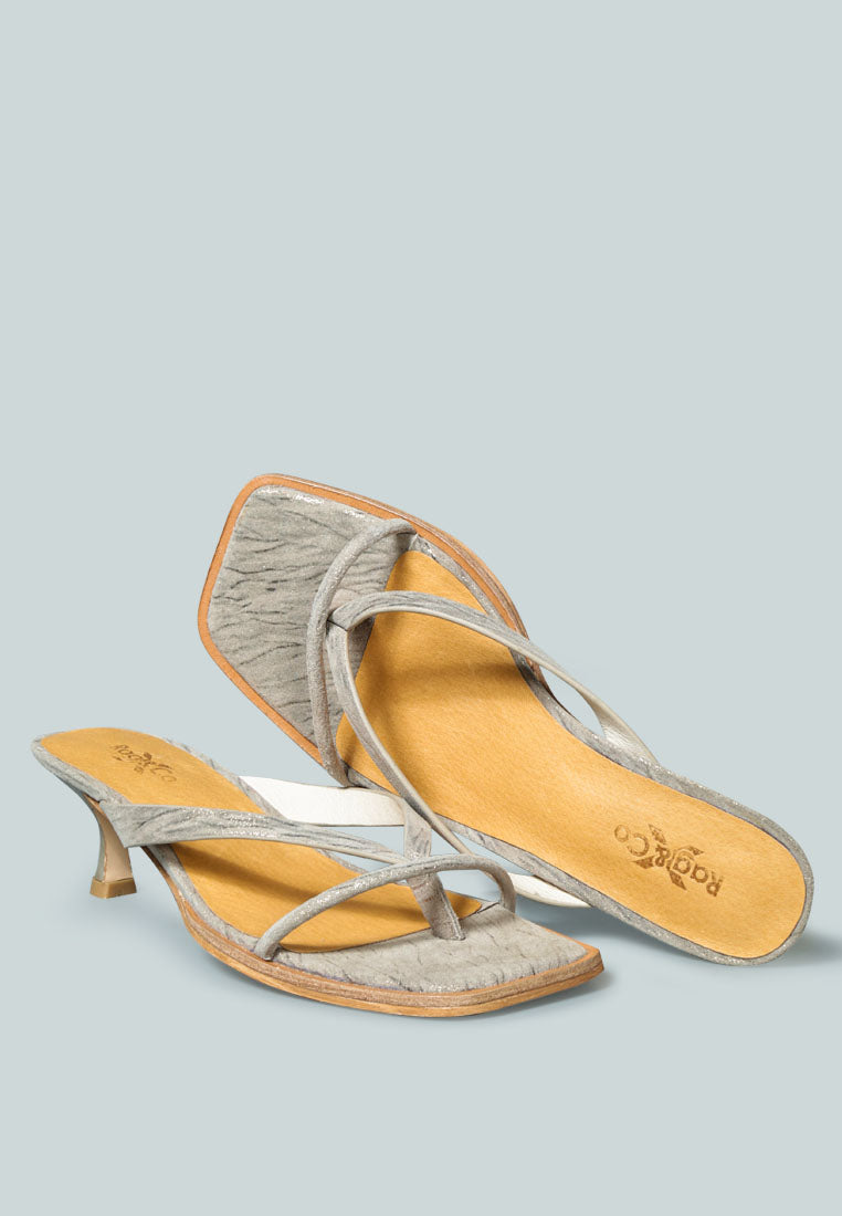 Kitten Square Toe Thong Sandals