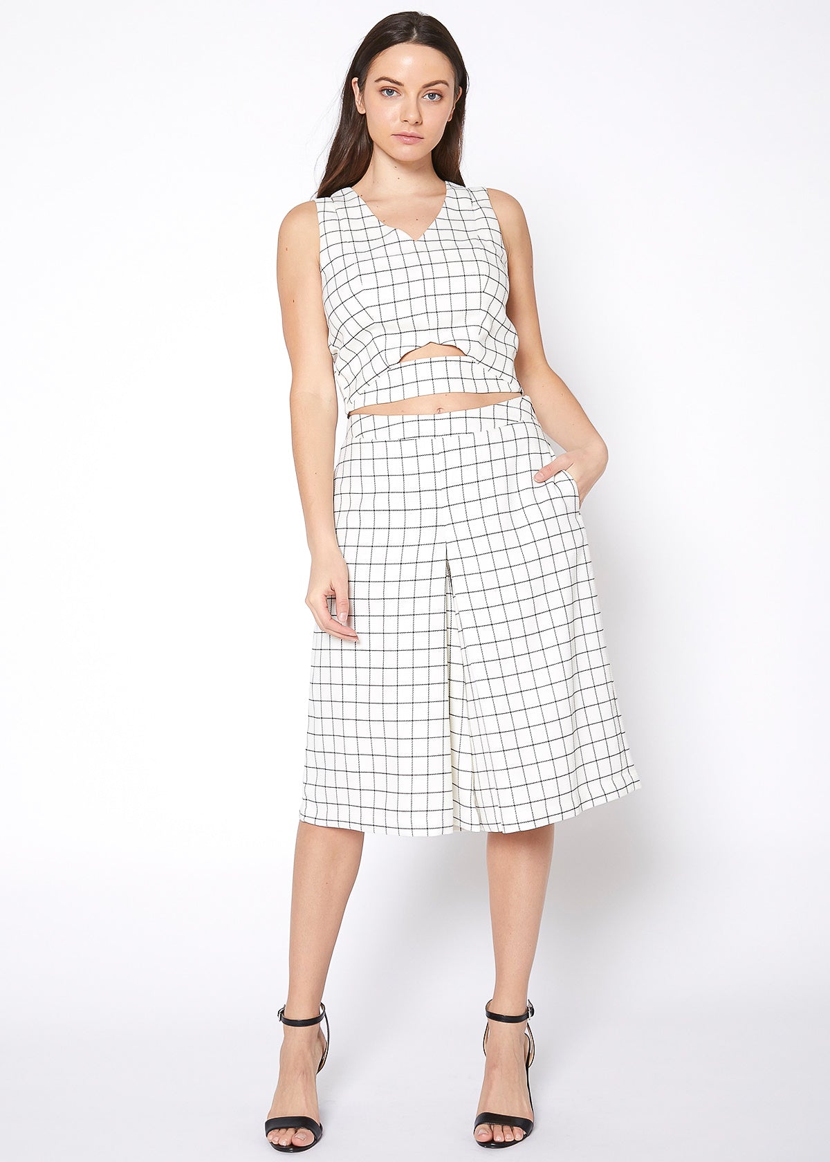 Comfy Wide Leg Pants In Square Jacquard