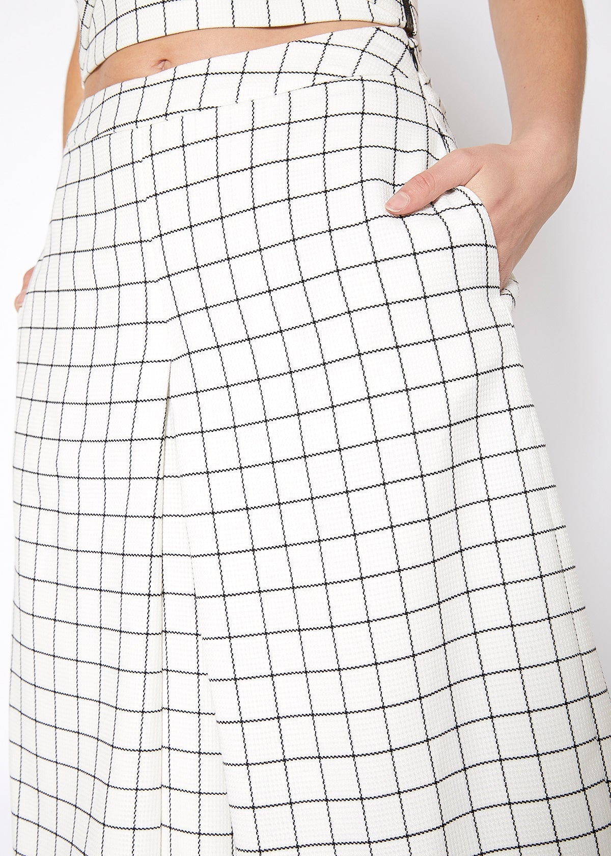Comfy Wide Leg Pants In Square Jacquard