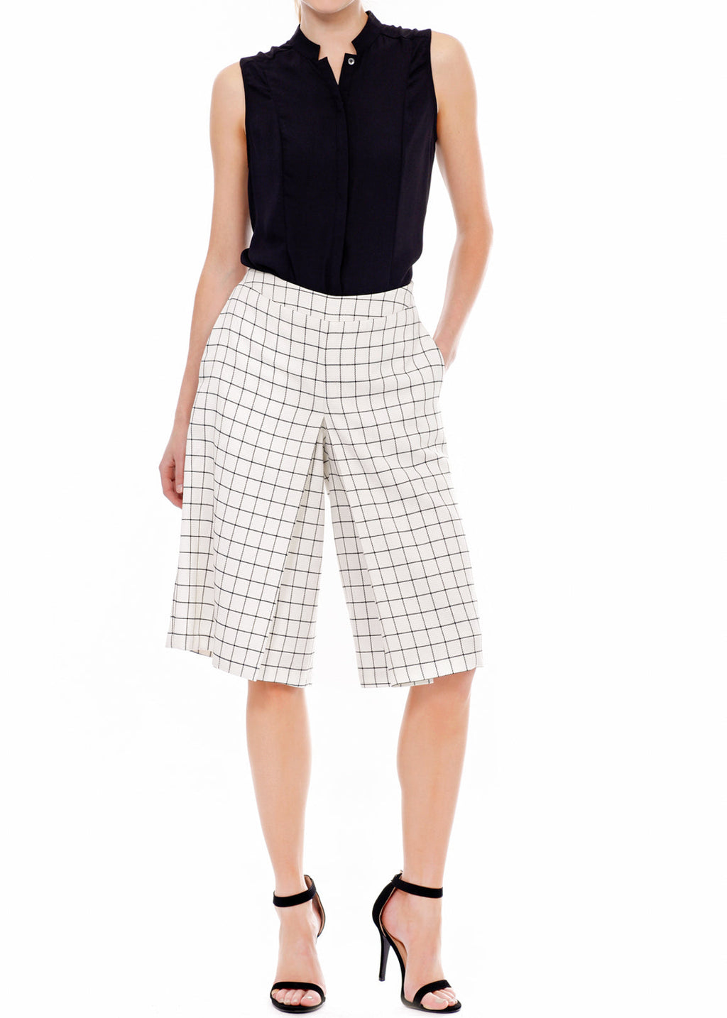 Comfy Wide Leg Pants In Square Jacquard