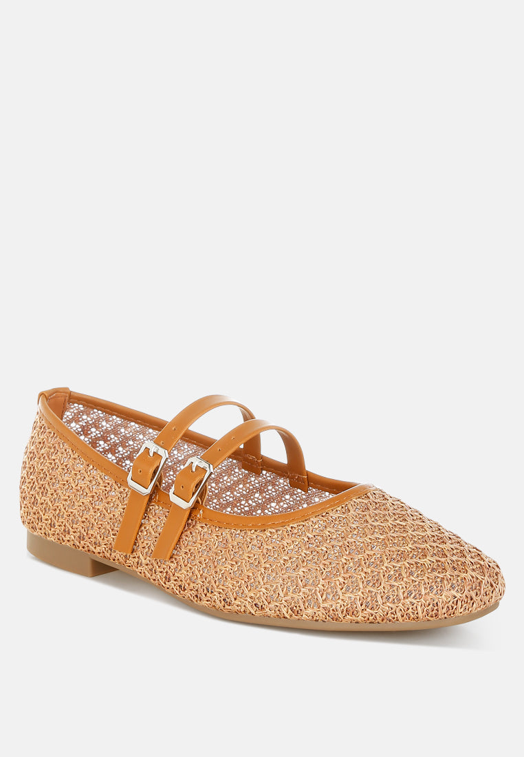 Pin Buckle Strapped Ballerinas