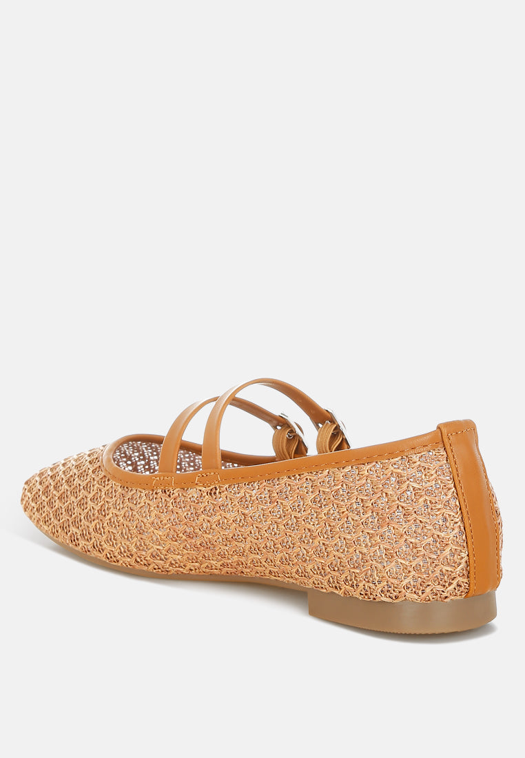 Pin Buckle Strapped Ballerinas