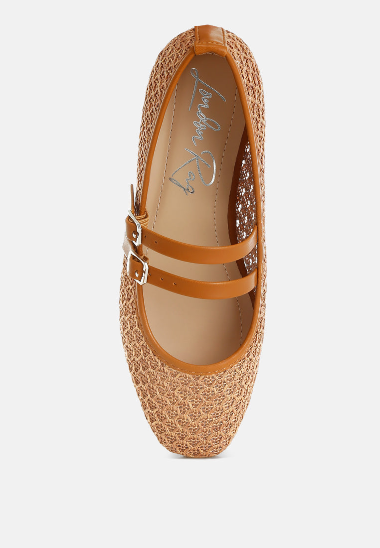 Pin Buckle Strapped Ballerinas