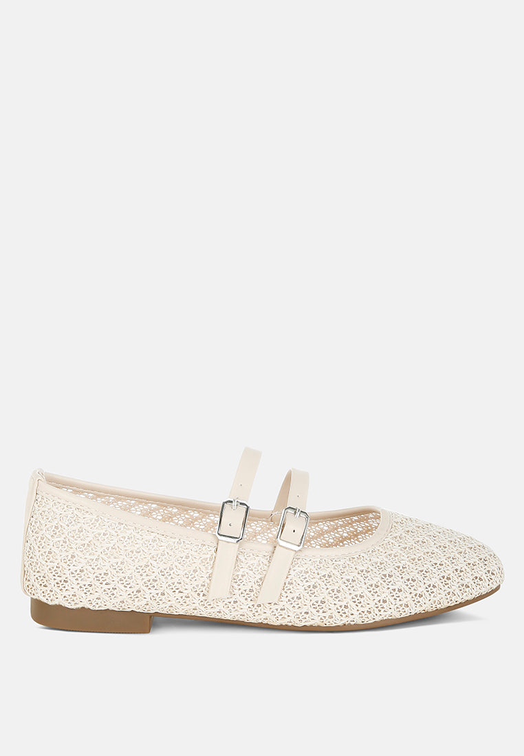 Pin Buckle Strapped Ballerinas