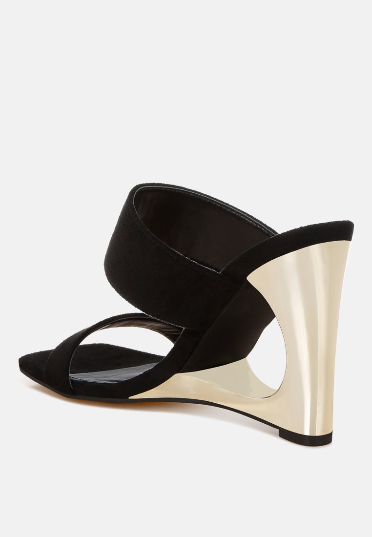 Sculpted Microfiber Wedge Slip-On Sandals