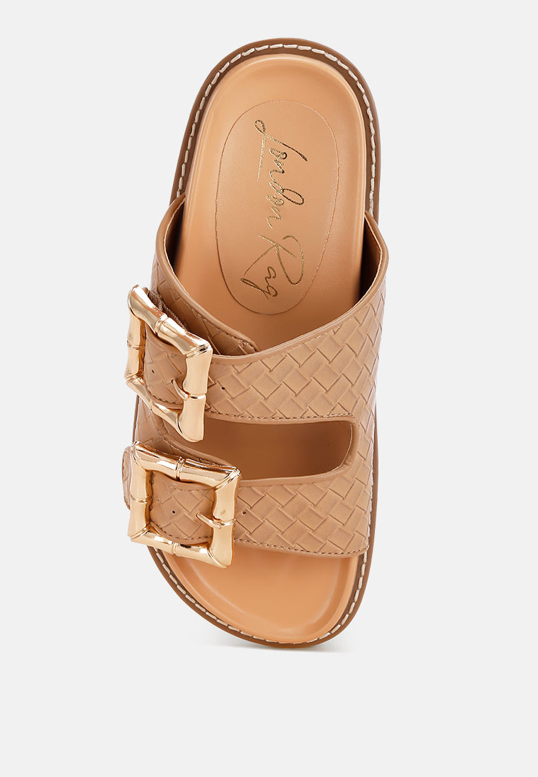 Chunky Buckle Slip-On Flats