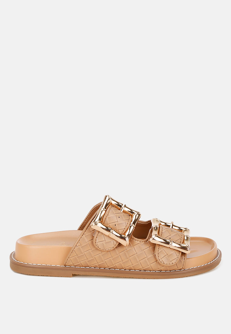 Chunky Buckle Slip-On Flats