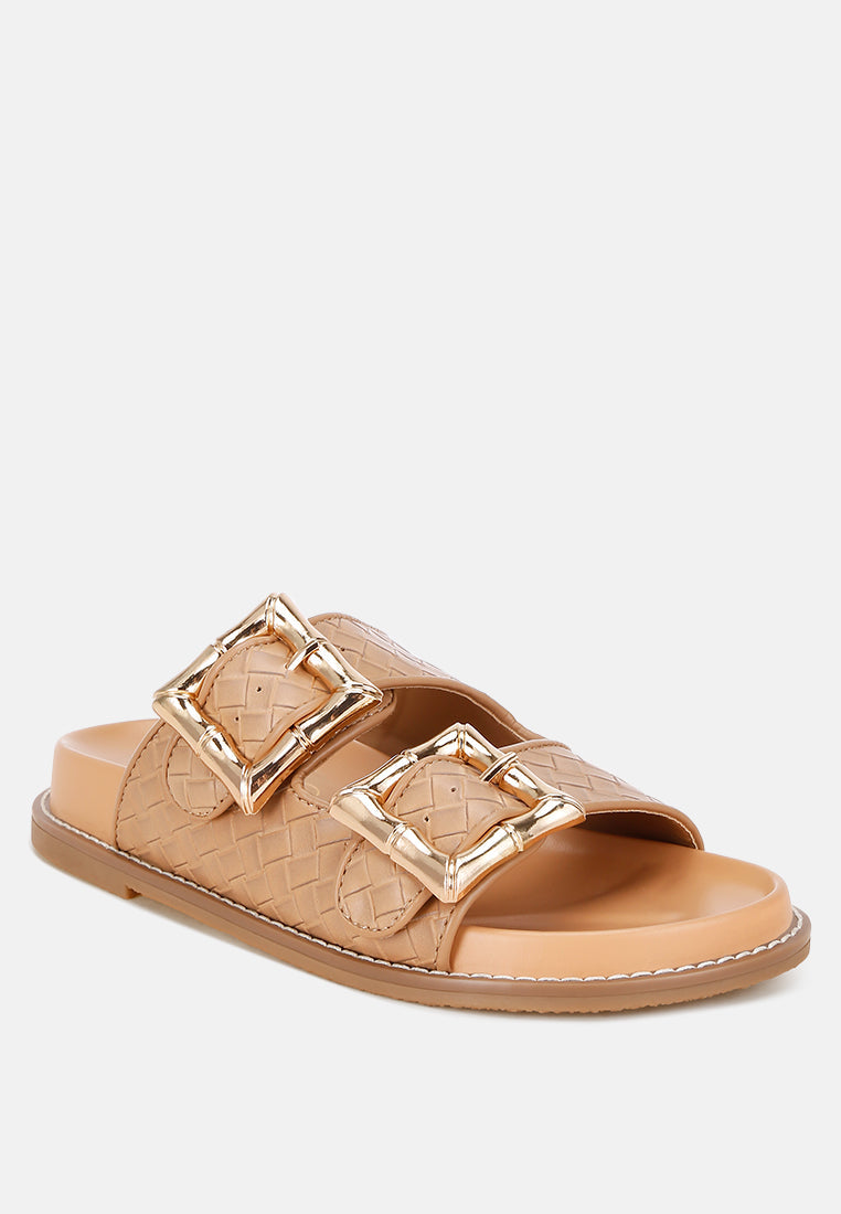 Chunky Buckle Slip-On Flats