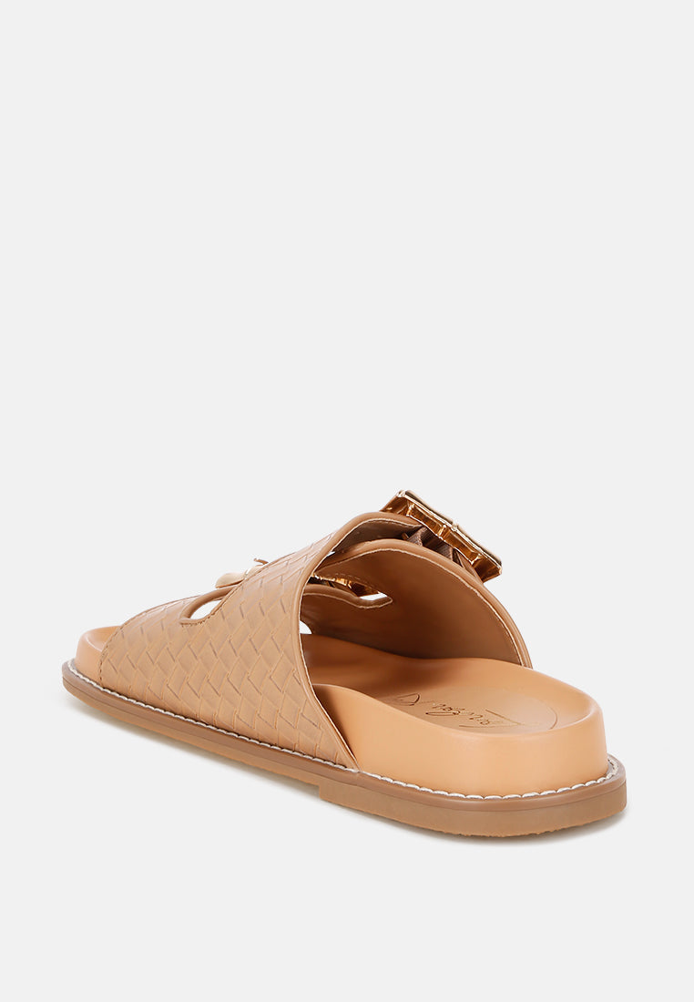 Chunky Buckle Slip-On Flats