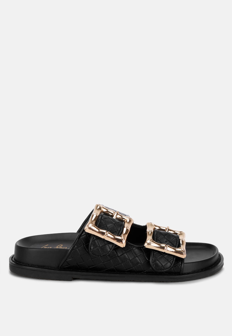Chunky Buckle Slip-On Flats