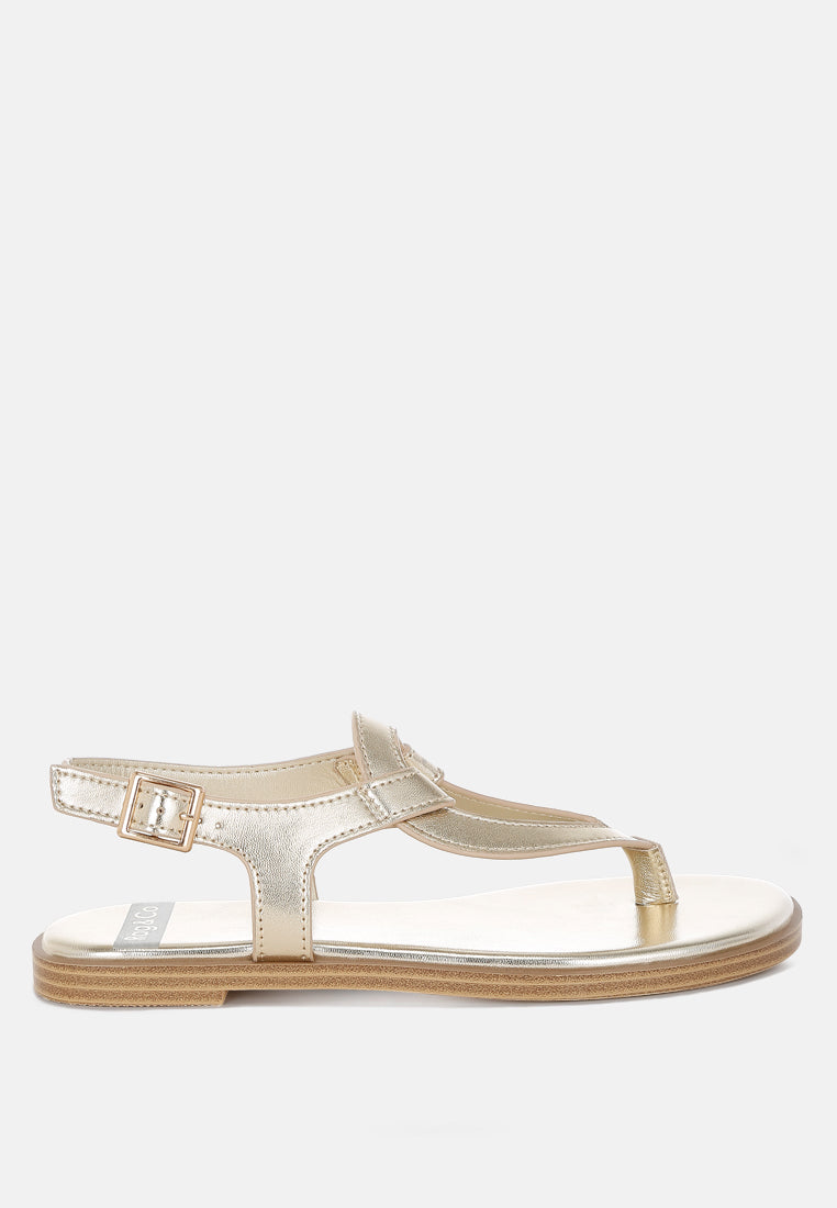 Metallic Genuine Leather Flats