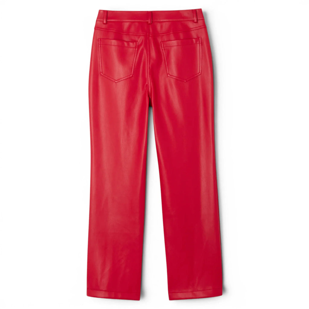 Women’s Red Lambskin Leather Pants-1