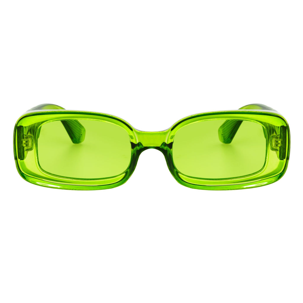 Small Rectangle Sunglasses Clear Green