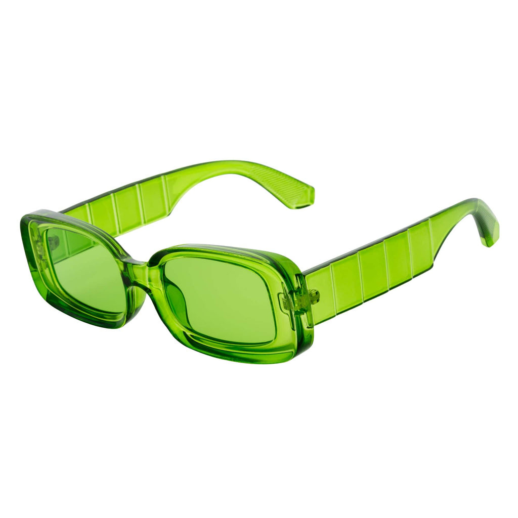 Small Rectangle Sunglasses Clear Green