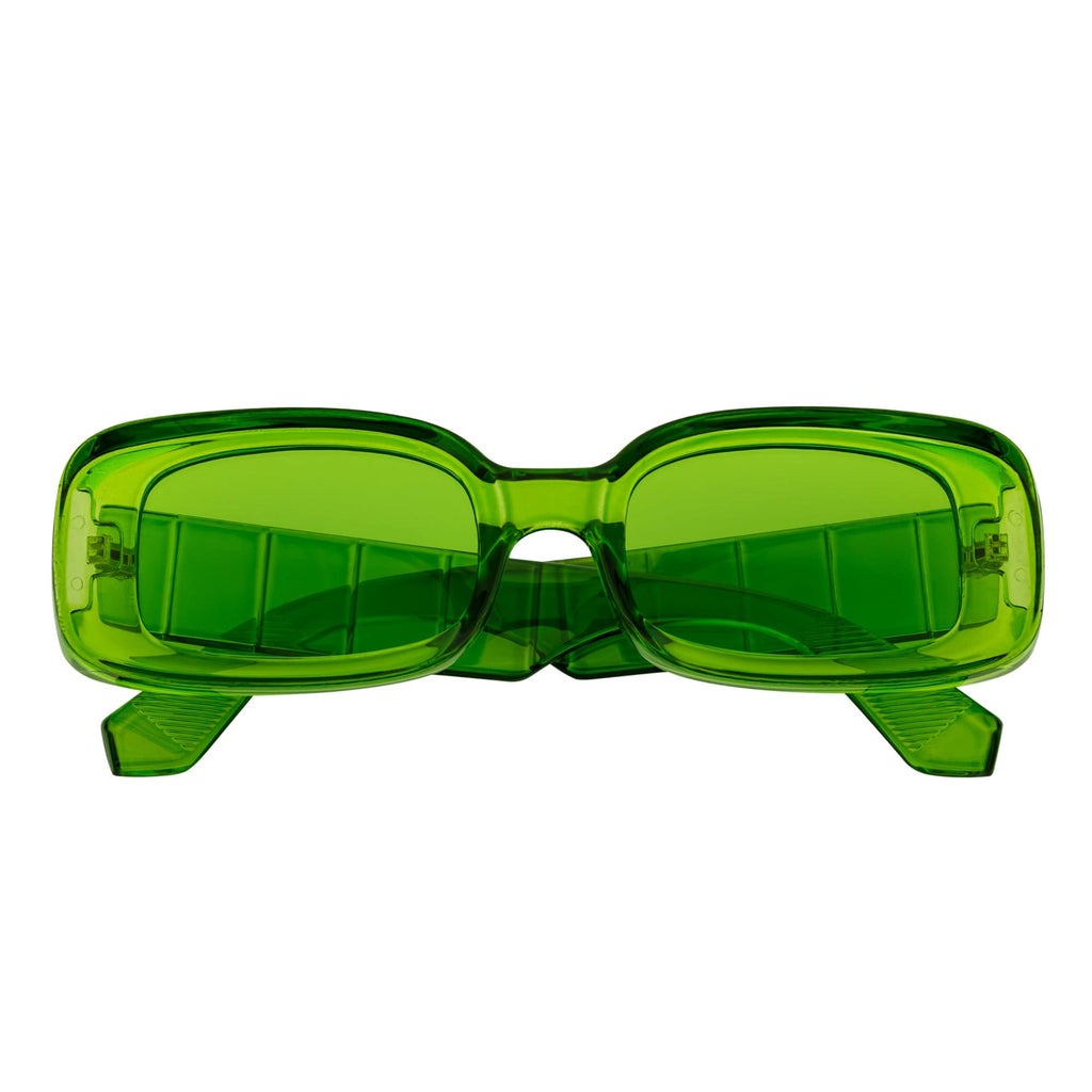 Small Rectangle Sunglasses Clear Green