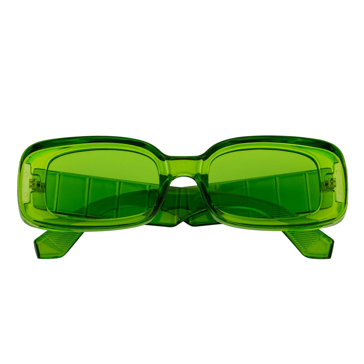 Small Rectangle Sunglasses Clear Green