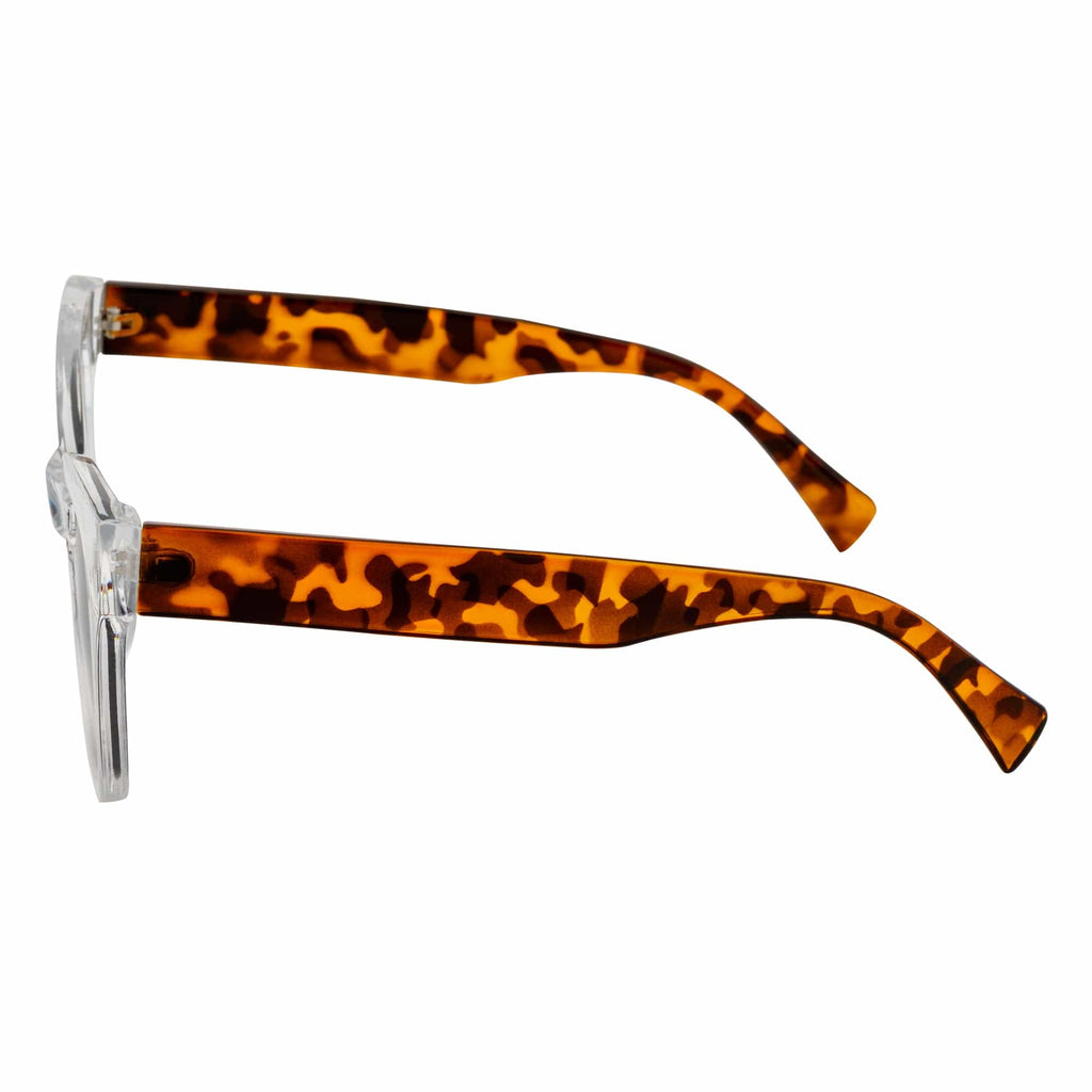 Rounded Oversize Cat Eye Sunglasses Clear Tortoise