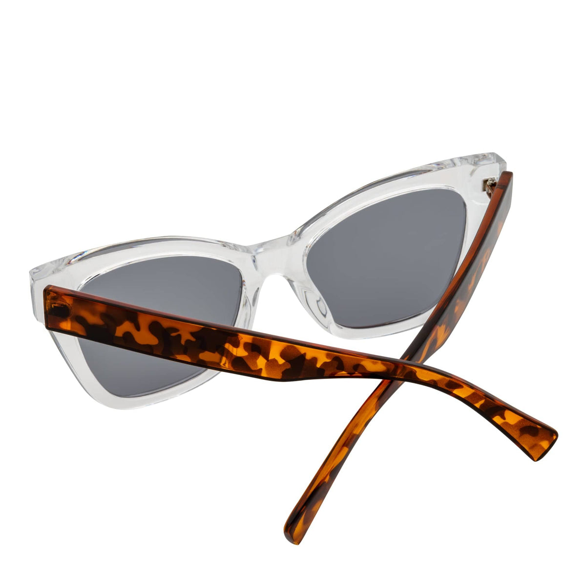 Rounded Oversize Cat Eye Sunglasses Clear Tortoise