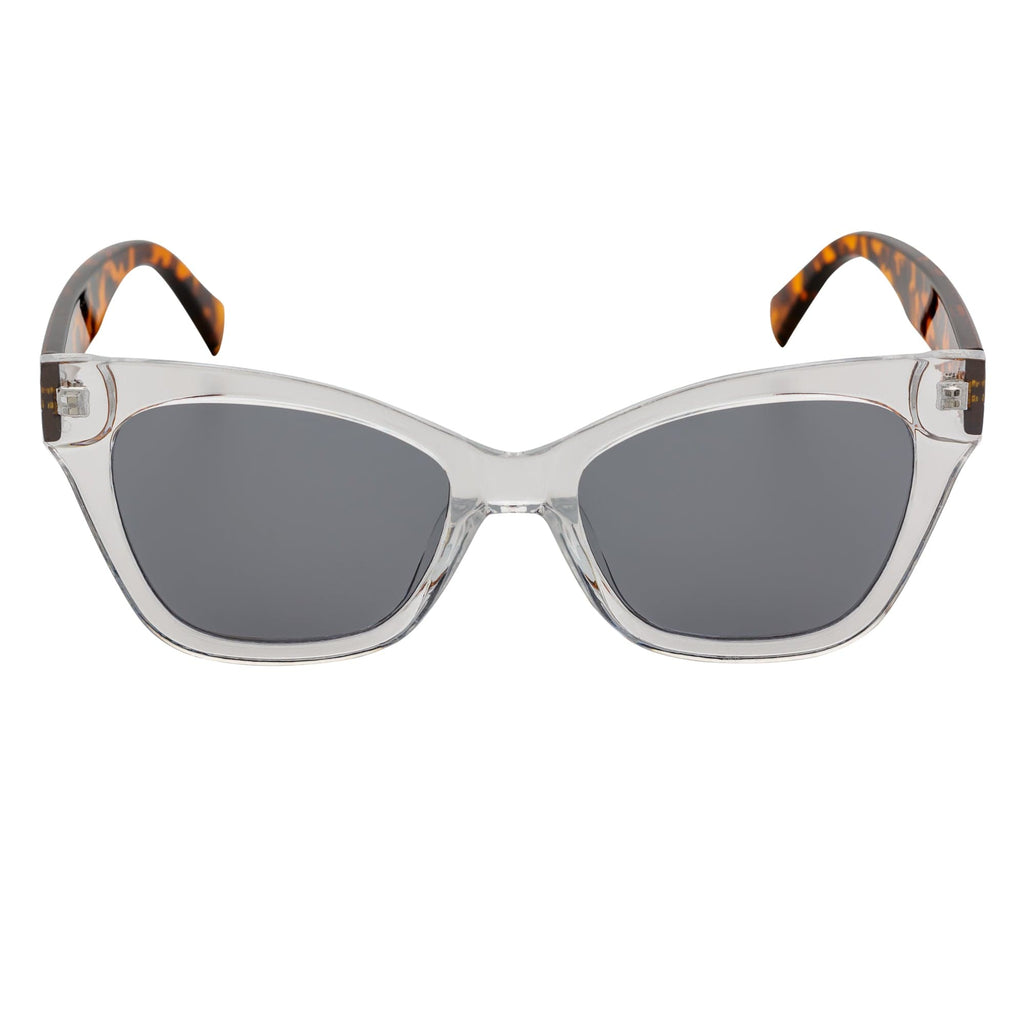 Rounded Oversize Cat Eye Sunglasses Clear Tortoise