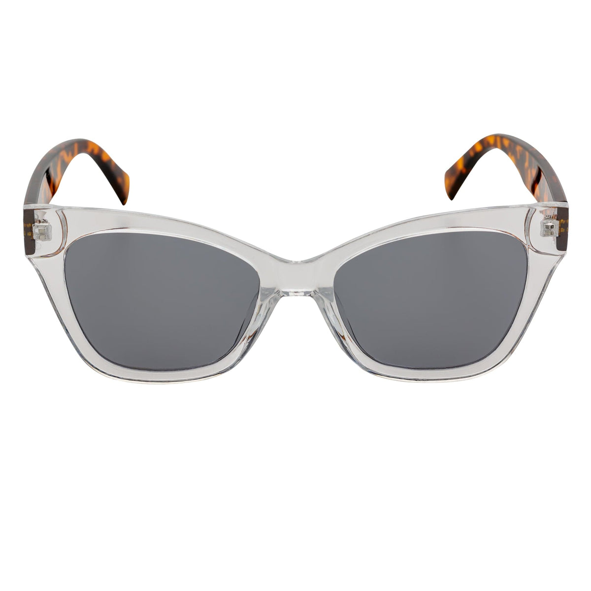Rounded Oversize Cat Eye Sunglasses Clear Tortoise