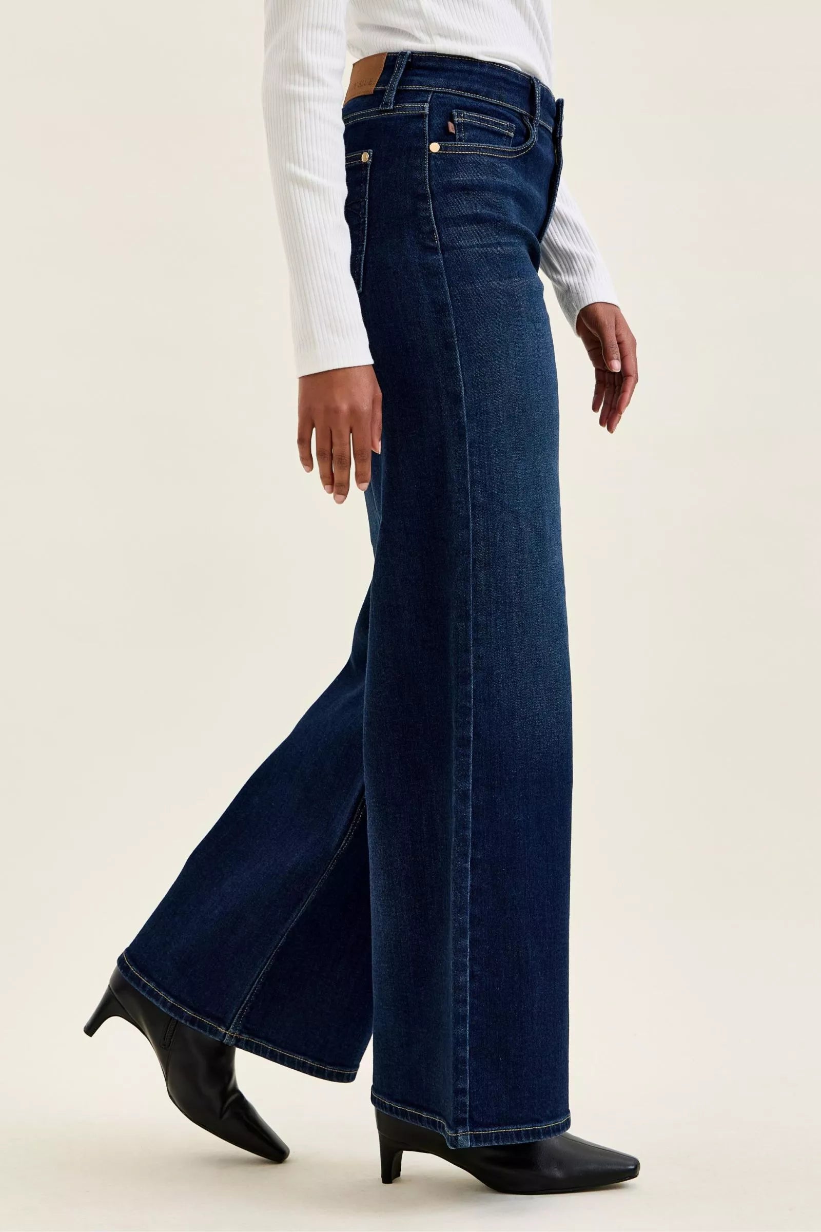 High-Waisted Wide-Leg Dark Wash Jeans