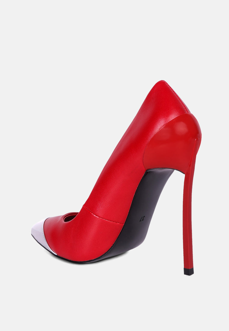 Silver Tipped Pointed Toe Stiletto Heels