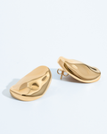 18k Gold Plated Hypoallergenic Oval Abstract Earrings