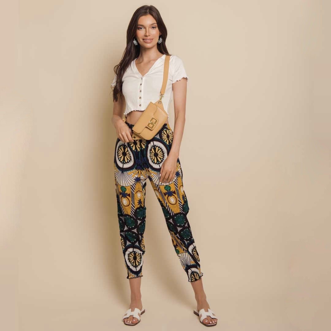 Wide Legged Floral Print Activewear Pants