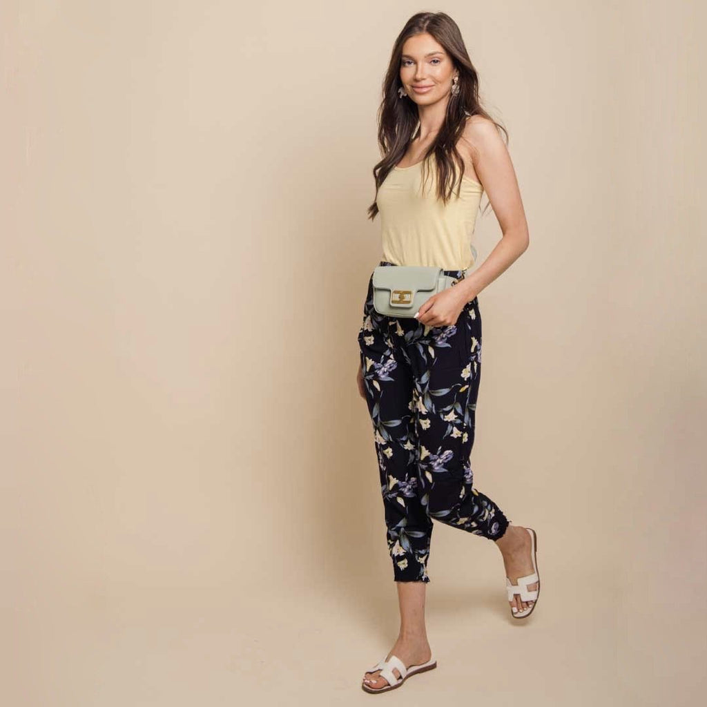 Wide Legged Floral Print Activewear Pants