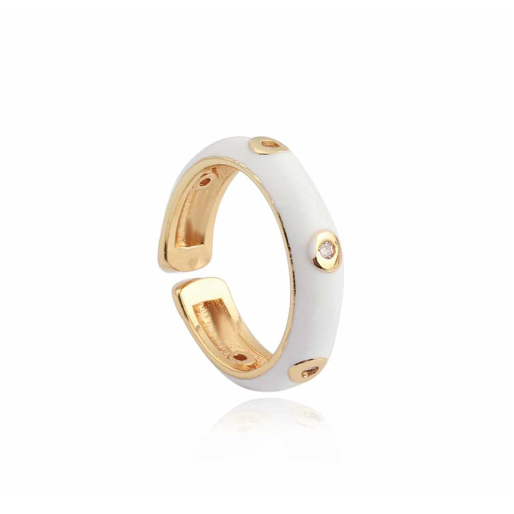 Stackable Caterpillar Gold Plated Enamel Rings