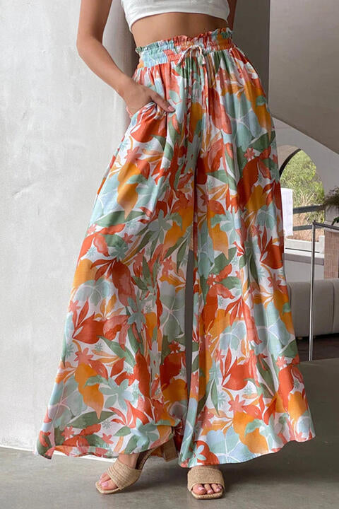 Comfortable Floral Print Wide Leg Palazzo Pants
