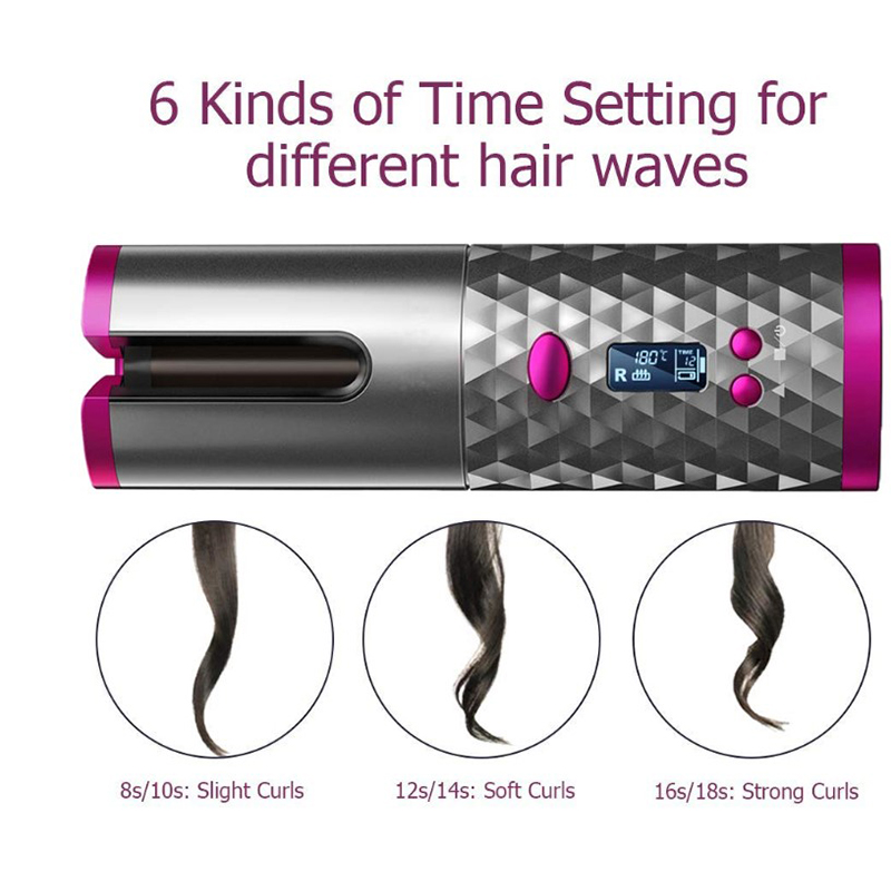LCD Display Cordless Rotating Hair Curlers & More