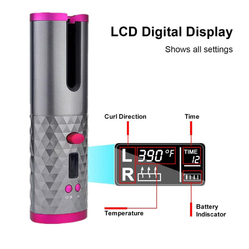 LCD Display Cordless Rotating Hair Curlers & More