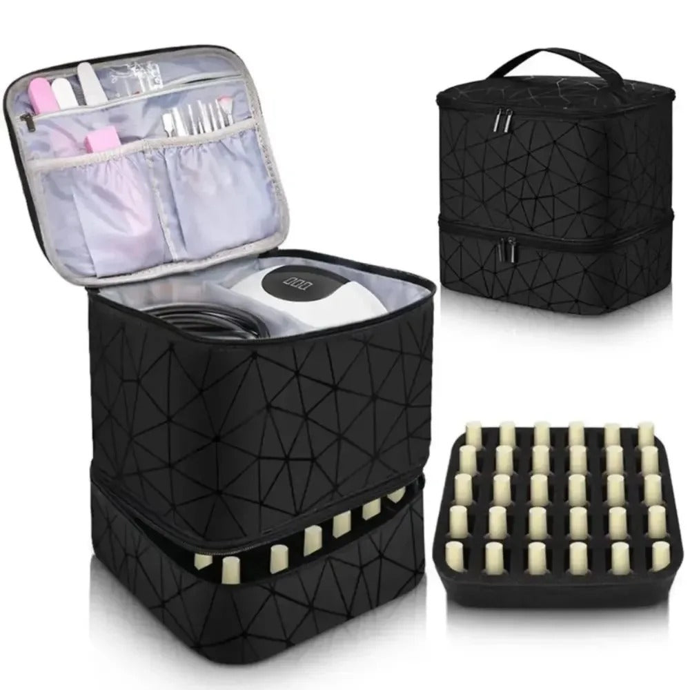 30-Grids Double Layer Nylon Makeup Bag