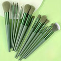 13Pc Makeup Green Brush Set – Ultra-Soft Foundation