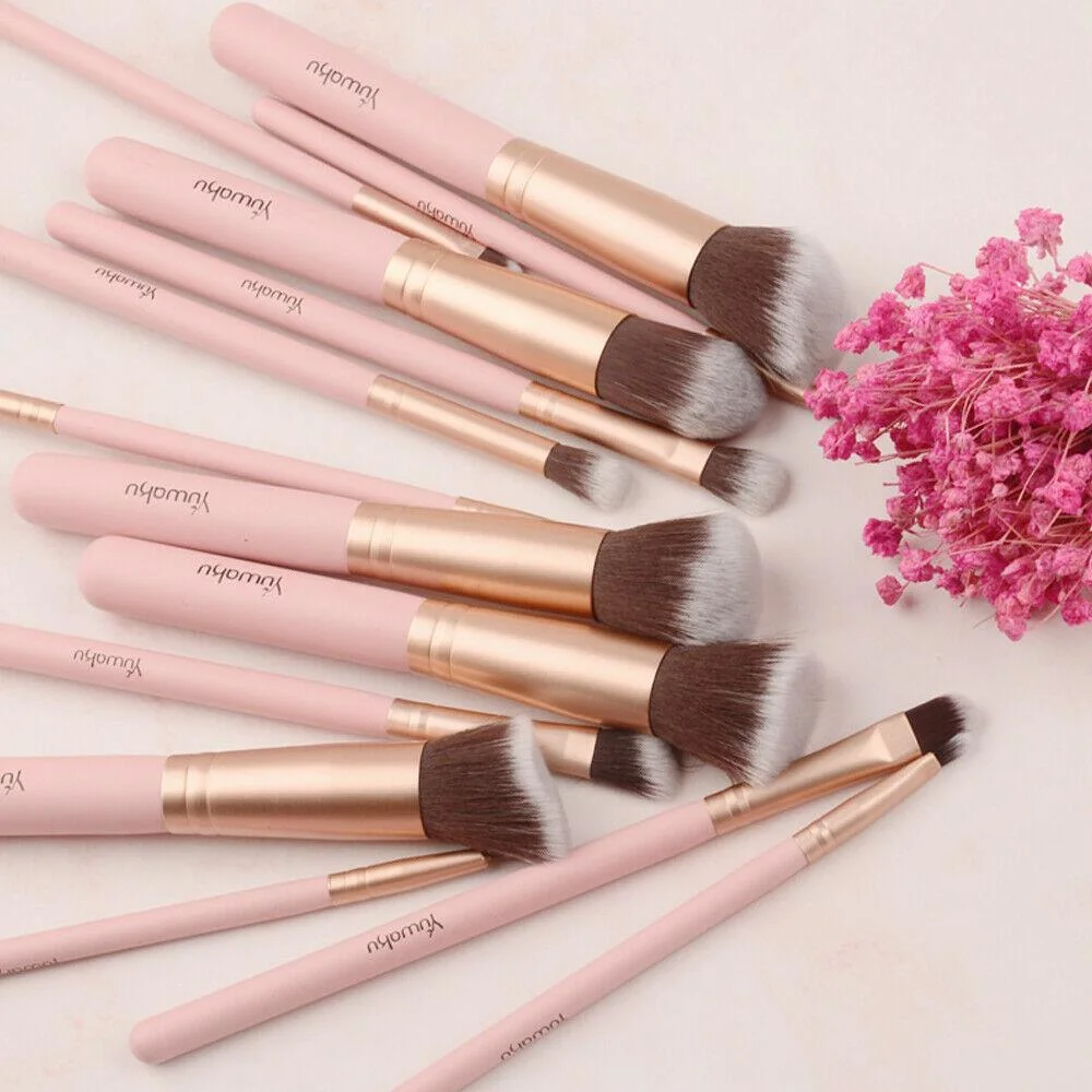 14pc Pink Makeup Brushes Kit