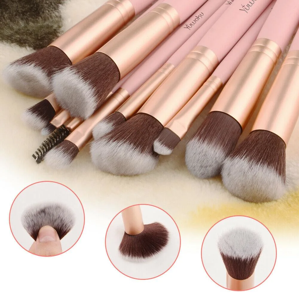 14pc Pink Makeup Brushes Kit