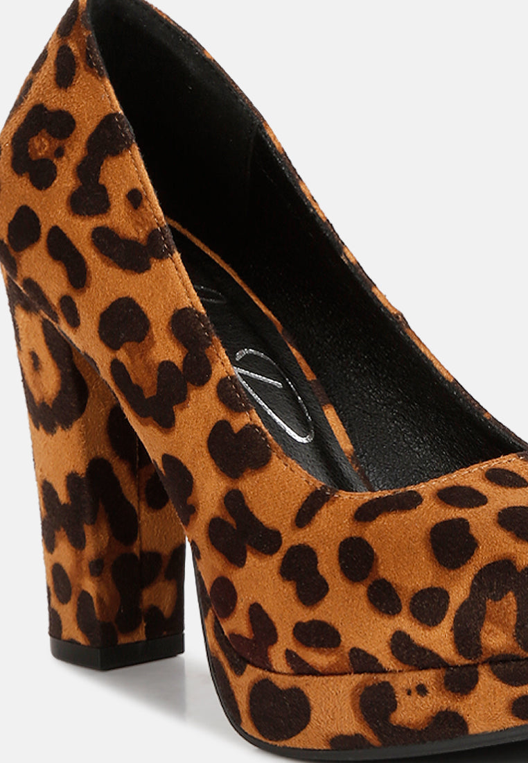 Classic Suede Block Heel Pumps