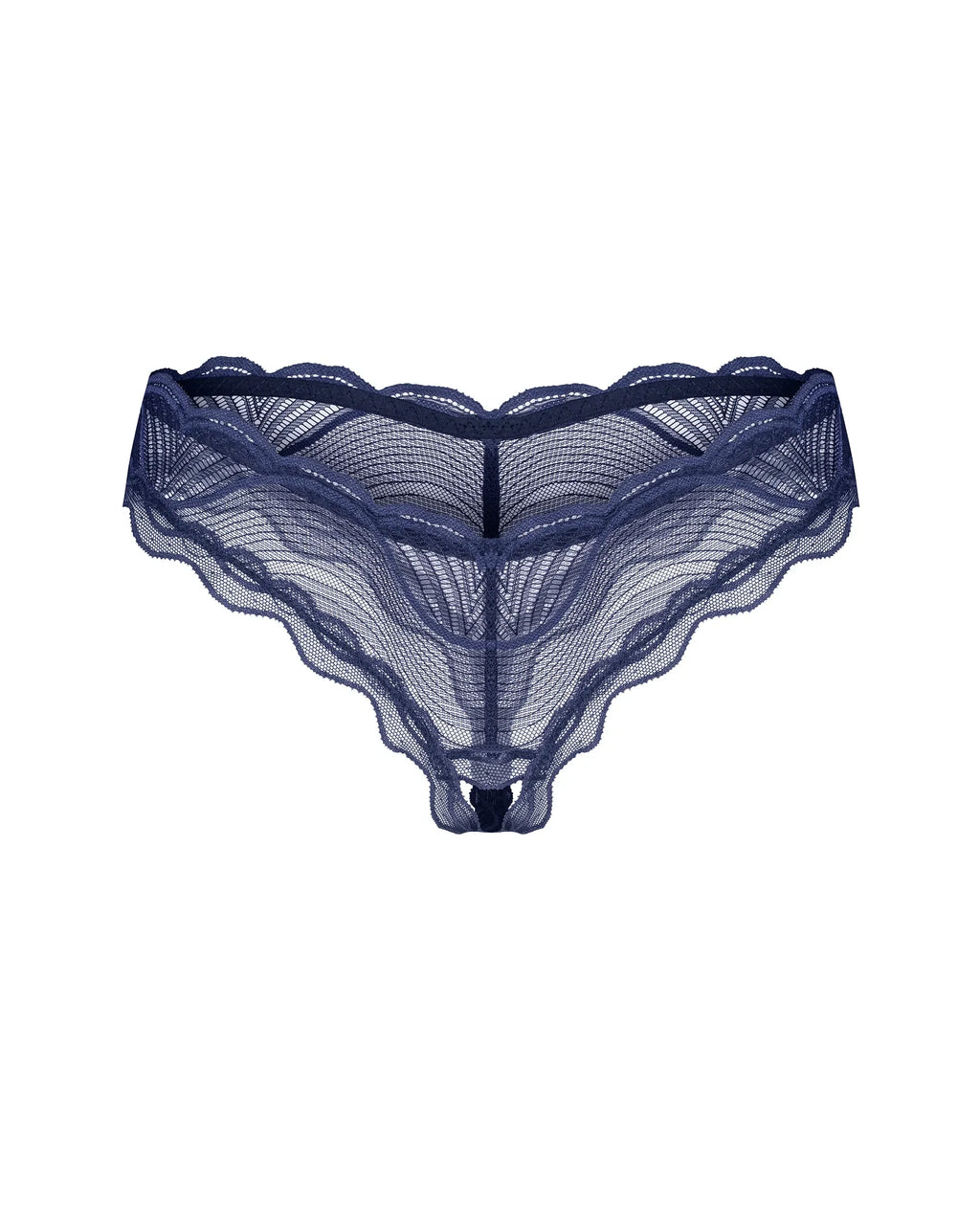 Blue Sheer Crotchless Thong Panty