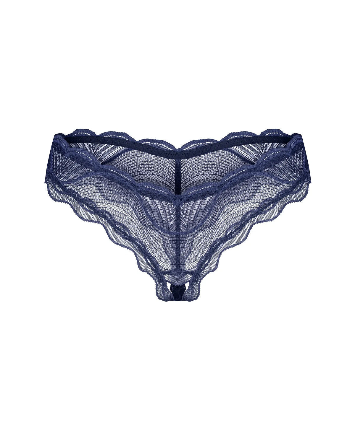 Blue Sheer Crotchless Thong Panty