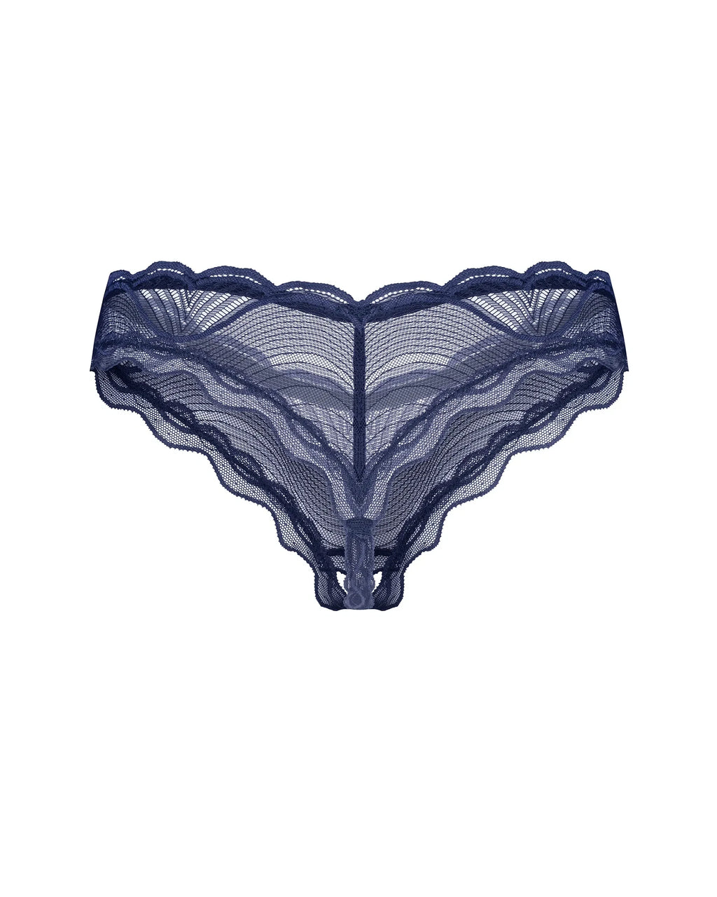 Blue Sheer Crotchless Thong Panty