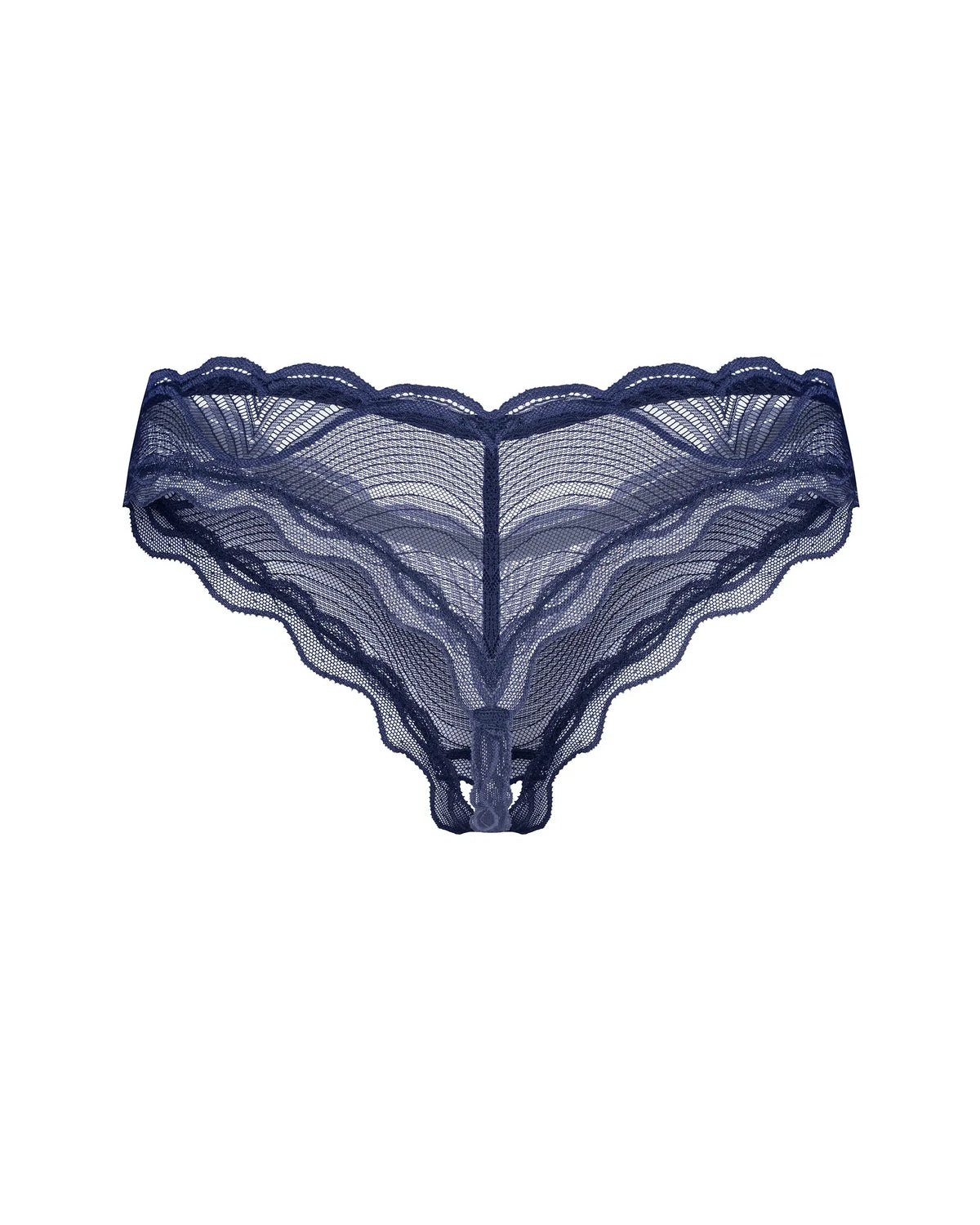 Blue Sheer Crotchless Thong Panty