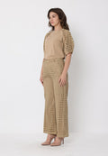 Eyelet Embroidered Wide-Leg Pants