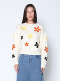 Flower Embroidered Cardigan Sweater