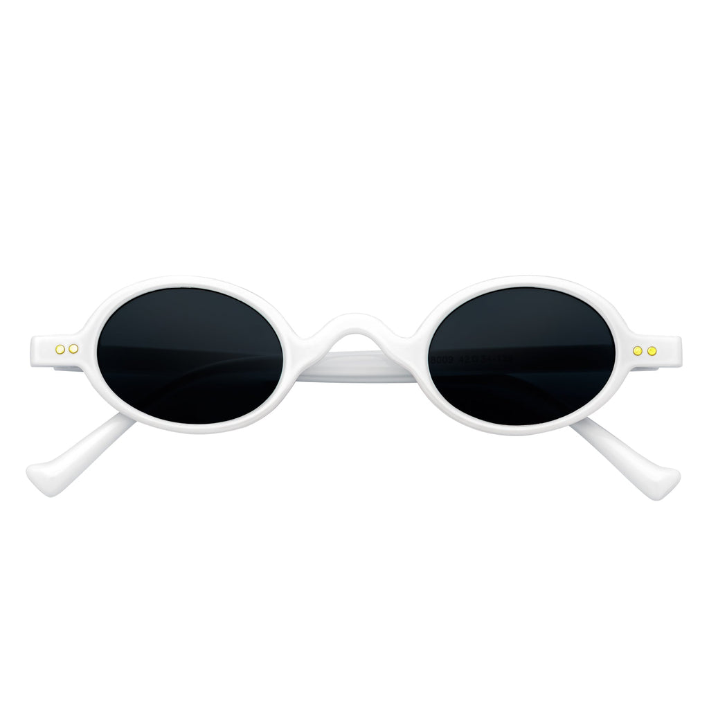 Small Round White Smoke Sunglasses
