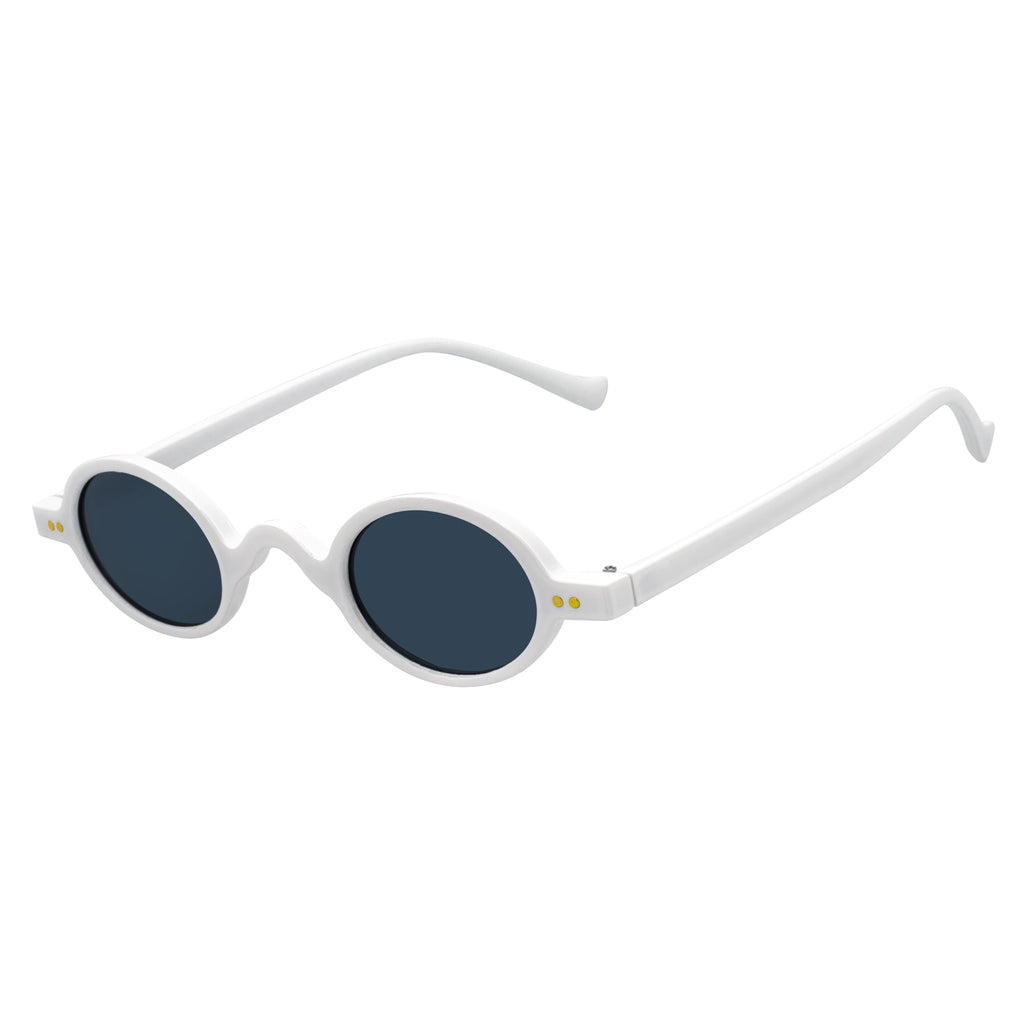 Small Round White Smoke Sunglasses