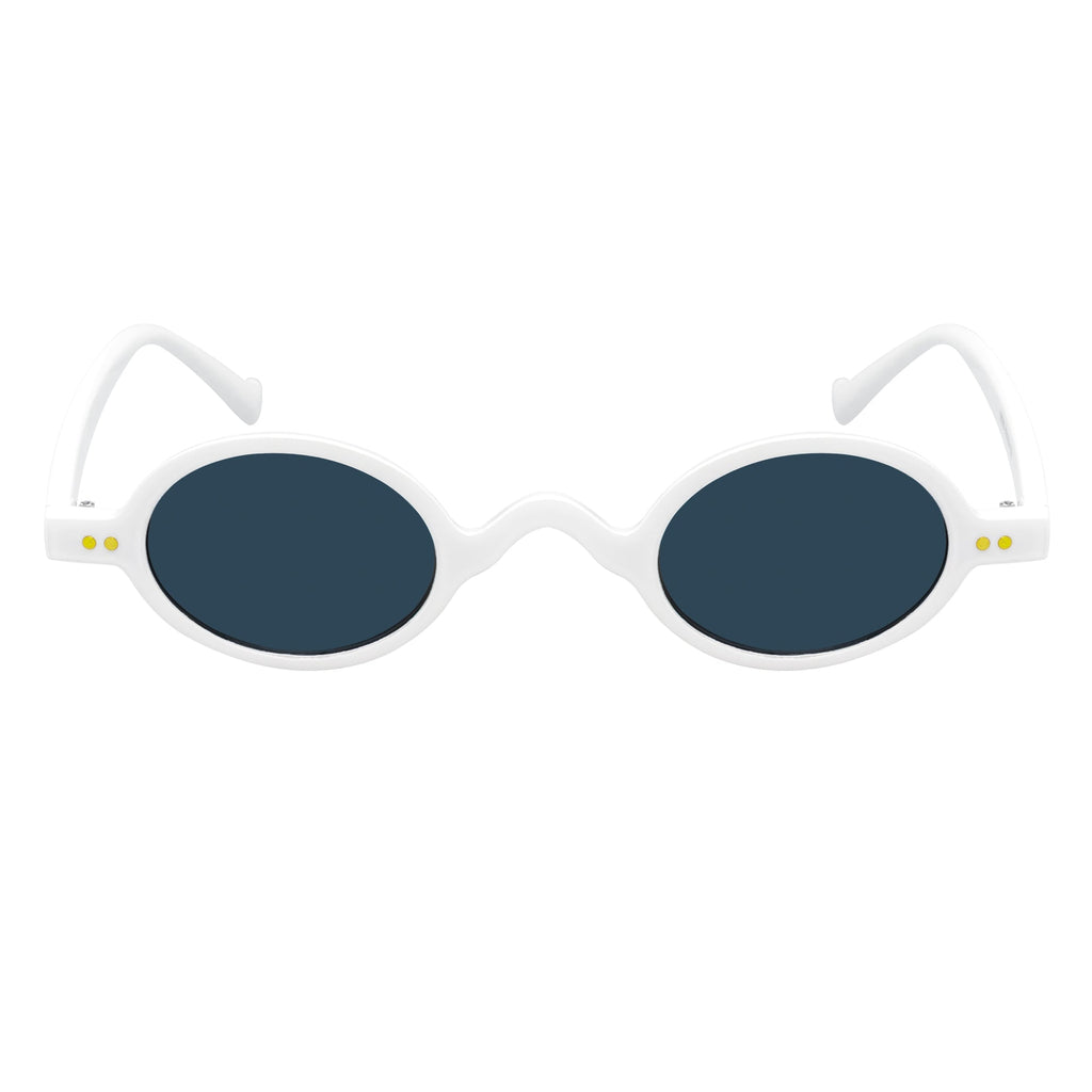 Small Round White Smoke Sunglasses